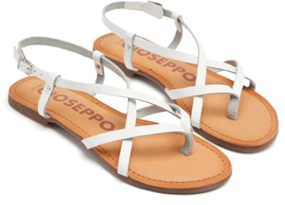 GIOSEPPO Sandali bianchi stile romano da donna lelex, bianco, 38 EU