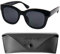 Mini Brille - Occhiali da Sole da Lettura Moderni Rettangolari con Montatura Spessa Grande in Plastica (Nero), con Custodia, Oversize Occhiali da Lettura Donna +2.5 Diottrie