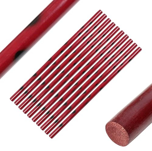 DEPICE Escrima Rattan - rot/schwarz 10er Pack, ca. 68 cm, Durchmesser ca. 20 mm, ca. 110-180 g, Hochglanz lackiert, leicht und stabil, ohne Knotenstellen, Arnis Kali