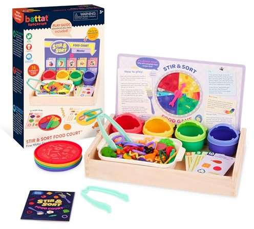 Battat Education Stir & Sort Food Court Play Food Fine Motor Game, Learning