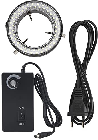 Accesorios para Microscopio Digital, 56 LED Anillo de Luz Ajustable Lámpara Iluminadora Microscopio Anillo de Luz para Microscopio Estéreo Adaptador de Lente para Reparación de