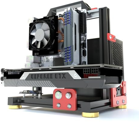 PC Chassis Desktop Computer Open Case Well Cooled Chassis Aluminum Material Test Bench Includes Type-C Support Motherboard (1.ITX)