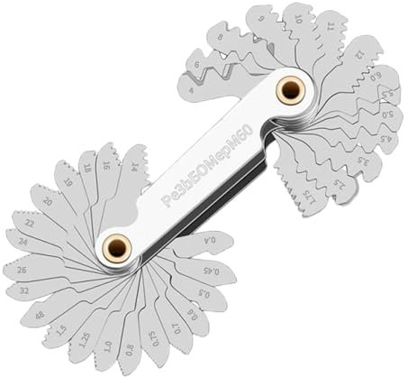 Juego de calibrador de roscas de precisión, 40 piezas, medidas adecuadas para tornillos de ingeniería industrial, tamaño preciso