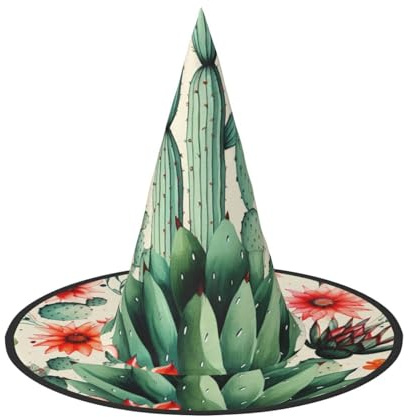 Lot de 3 chapeaux de sorcière flottants pour Halloween, motif cactus exotique, flèche, chapeau de sorcière pour homme et femme, accessoires de costume, décorations d'Halloween pour porche, cour