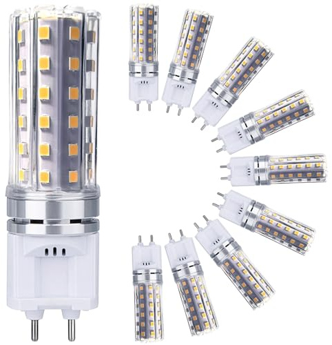 10-Pack G12 Light Source 10 Watt LED 1490 Lumens Bi-Pin Base Corn s (100 Eqv.) 85-277V AC, Not-Dimmable, for Home&Commercial Lighting (3000k)