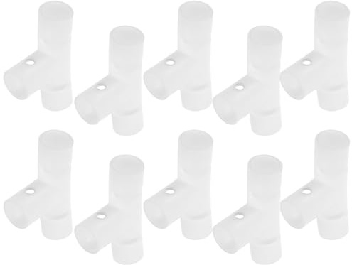 Alipis Raccord en T Pliable pour Cadre de Support de Bassin Autoportant, Lot de 10 Pièces en Plastique Blanc, Adaptateur Trois Voies Compatible pour Accessoires de Bassin