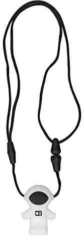LIYJTK Colgante de dentición para bebé, Collar para Masticar con Forma de Astronauta para bebés (Blanca)