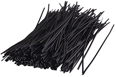 Sunmns 250 Piece Metallic Twist Cable Cord Wire Ties Reusable Fastening (6 Inch, Black)