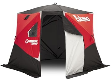 Eskimo Outbreak™ 350XD, Pop-Up Portable Shelter, Red/Black, 3-4 Person, 40350 , 126 x 126