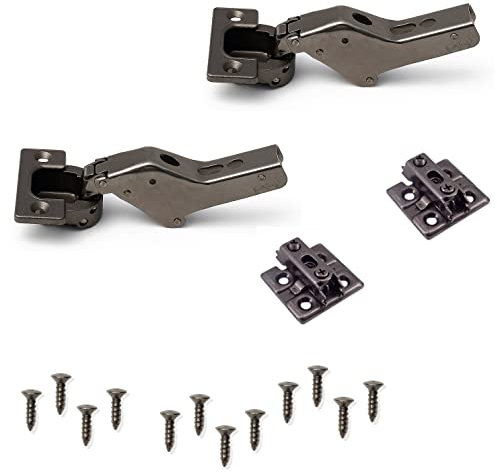 2 stycken möbelband för tunga laster J95 för extra tunga dörrar upp till 25 kg! Inklusive monteringsplattor, inkluderade. Grytband för tung belastning från LAMP®/Japan (färg: svart nickel, med