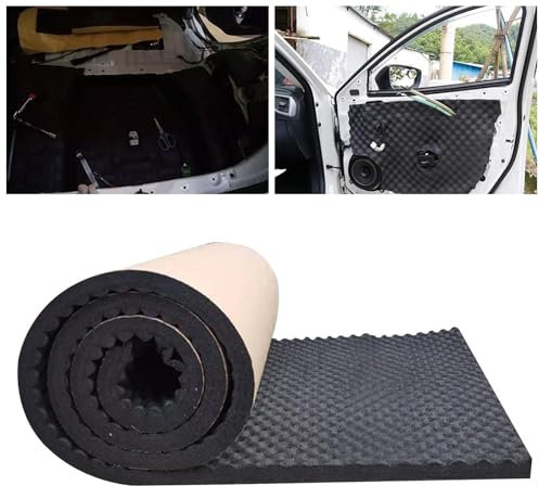 Camiraft 20mm Tapis Insonorisant pour Voiture,Tapis Amortisseur D'isolation Phonique Thermique De Voiture,imperméable Acoustique Anti-Bruit Coton,pour Le Moteur/Toit/fenêtre - 200x50cm