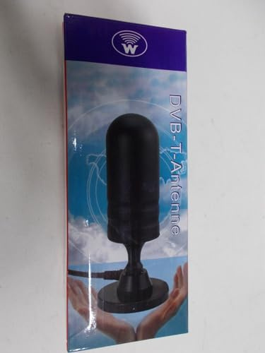 SQUADO - Antenna DVB-T portatile 30 dB per auto, camper, casa, con calamita, digitale TV