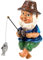 Noaya Fishing Gnome Garden Ornaments Outdoor - Resin Figurine Dwarf Sculpture Decor, Pond Ornaments Outdoor, Garden Gnomes Statue, Gifts for Home Lawn Balcony Porch Patio Indoor Outdoor Decorations