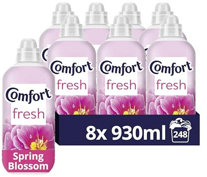 Comfort Fresh Spring Blossom Laundry Conditioner Liquid Softener with Motion-Activated Fragrance Technology 100 Days of Freshness 248 washes (8 x 31)