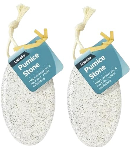 Quailitas Pumice Stone for Hard Skin Removal, Natural Foot Exfoliator with Hanging Rope, Pack of 2