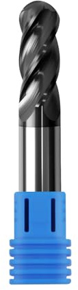 Zorqon 1/2 Carbide Ball Nose End Mills, ALTiN Coated, 4 Flute, Ball End Router Bit for Alloy Steels and Hardened Steels, CNC Router Bits with 1/2 Cutting Diameter