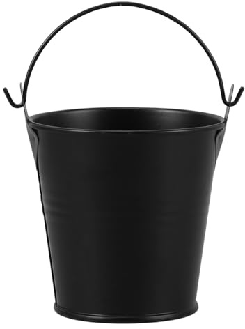 Sewroro Secchio per Grasso Barbecue in Metallo Nero 7,7X7,5X5,6 CM, Contenitore Olio Raccolta Gocce per Griglia da Esterno, Accessorio Barbecue Compatto e Facile da Pulire per Patio e