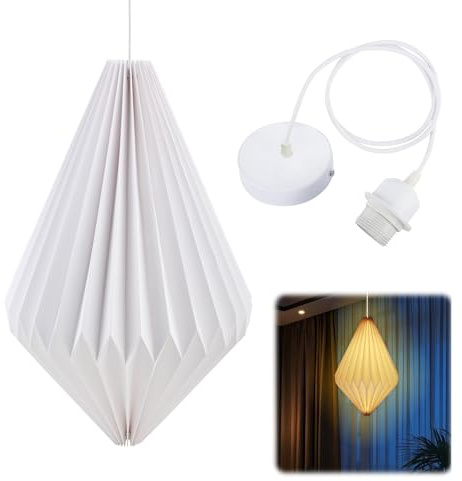 Paralume Lampadario con e27 Portalampada da Soffitto Origami Paralume
