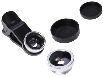 Hemobllo 3 in 1 Phone Camera Lens Kit - 0.67X Wide Angle Lens 180 Degree Fisheye Upgraded Macro Clip on for Mobile Photography Compatible with Iphone and Most Smartphones