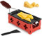Cheese Melter Raclette Grill, hicoosee Cheese Melting Pan with Silicone Spatula Non-Stick Mini Rotaster Baking Tray Stove Set Red