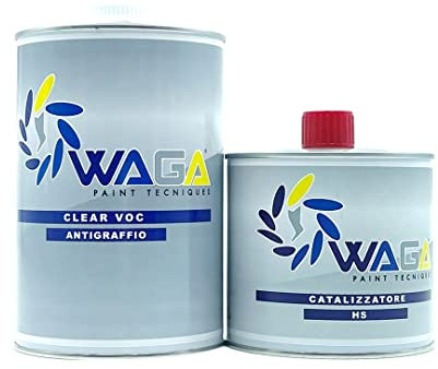 Trasparente Carrozzeria LT.1 AntiGraffio Brillante con Catalizzatore HS 500ML - Waga Paint Tecniques