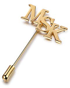 Albertband Personalisierte Name Brosche Pins für Frauen Gravierte Monogramm Buchstaben Alphabet Initial Anstecknadel Broschen Rede Meetings Party Brosche in Gold/Roségold/Silber (#style 7)