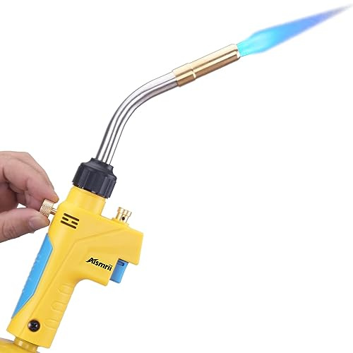 MAPP/MAP/PROPANE Gas Torch,Maximum Temperature 2372℉/1300℃ for Welding, Brazing, Soldering, Thawing, Grilling & More,Use Safe (Fits CGA600, 14.1oz Fuel)