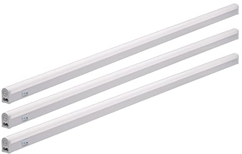 Oktaplex set med 3 LED-underskåpslampor 18W 1620lm varmt vitt 3000K, LED-belysningslist för kök med förlängningsbar strömbrytare | längd: 114cm