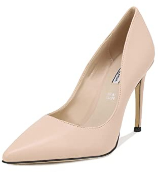 QUEEN HELENA Zapatos de Tacón de Aguja Escote de Salón de Tacón Medio Decollete para Mujer K2068 Beige, 40 EU