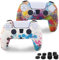 Miruchertter Lot de 2 coques de protection antidérapantes en silicone pour manette de PS5 avec 8 capuchons de pouce - Colorés