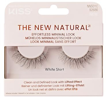 KISS The New Natural False Eyelashes Full Strip Lash Single Pack 01, 1 Pair