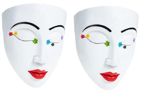 MERRYHAPY 2pièces Pots De Fleurs Muraux Résine Avec Visage Humain Décoration Créative Pour Intérieur Et Jardin Conteneur Pour Plantes Succulentes Suspendues