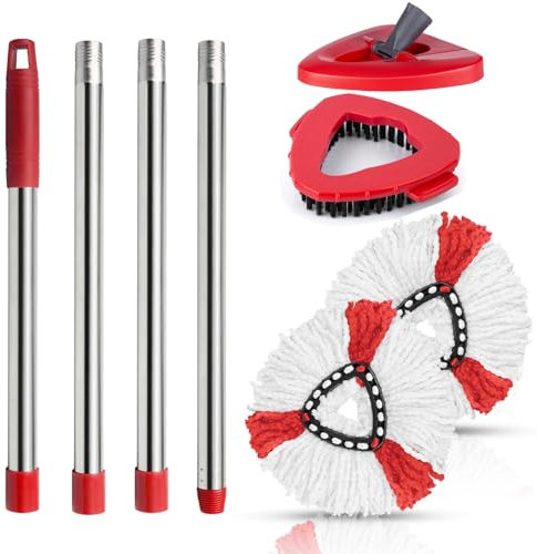 Juego de mopa Compatible con Vileda Turbo 2en1 EasyWring&Clean, 1 Mango de mopa+1 Base