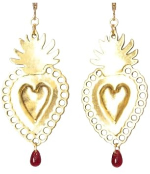 jewellry Boucles d'oreilles en Forme de cœur sacré en Or 2025, Pendentif Goutte de Sang Rouge, Bijoux d'amour Romantique, Cadeau de fête de Mariage pour Femmes, Bijoux de Saint-Valentin,