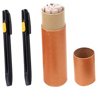 HAPINARY 20 Pezzi Gesso per Cucito Ricaricabile in Polvere di Gesso con 2 Custodie Penna per Tessuti per Cucire, Disegno Liscio Senza Macchia, per Fai da Te e Sartoria a Casa