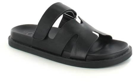 ella Ladies Comfort Slide Sandals, Adjustable Strap, Cut-Out Design, Available in Black, Tan, Rose Gold
