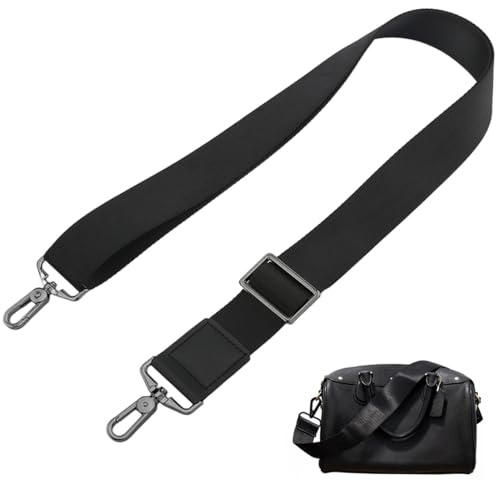 RVYEIOP 1 x Correa de hombro negra para bolsa de ordenador portátil, longitud ajustable 75-140 cm - anchura 3,8 cm - Correa de hombro de repuesto para bolsa de ordenador portátil.