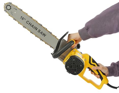 Tronçonneuse électrique 2000 W 16 avec tension de chaîne sans outil et lubrification automatique de la chaîne, tronçonneuse 800 tr/min, pour bois de chauffage, arbres, coupe de bois, prise européenne