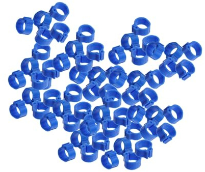 DIYEAH 100 pièces Anneaux Identification Pigeons Bleus Foncés Bagues Plastiques Légères et Durables pour Gestion Volaille et Élevage