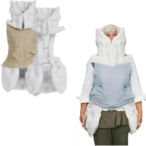 DPDZSW Gilet Anticaduta Unisex con Airbag per Anziani,Gilet Intelligente con Airbag Indossabile,Protezione Pop-Up 0,08 S per Testa E Fianchi,Monitoraggio Intelligente del Movimento Female(Blue)-XL