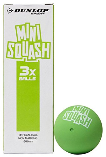 Dunlop Comp Mini Squash Equipo de Squash Bolas Bola, Verde/Blanco, Talla Única