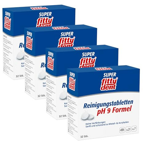 4 x Fittydent Reinigungs -Tabletten 32 st - Sauberkeit & Frische