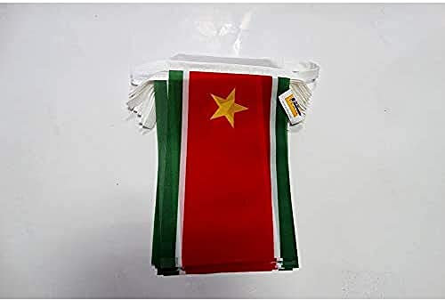 AZ FLAG - Guirlande Drapeau Guadeloupe indépendant - 6 Mètres Avec 20 Fanions Guadeloupéen Indépendantiste De 21x14 cm - Petits Drapeaux 100% Polyester - 60g