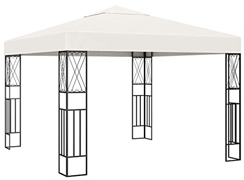 Montloxs Padiglione da giardino impermeabile protezione UV tenda da giardino protezione solare per giardino mercato campeggio matrimoni montanti metallo 3 × 3 m tessuto crema
