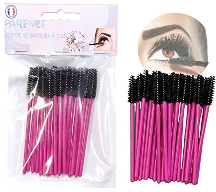 PARENCE - 20 PCS Brosses à Cils semi-réutilisable et lavable en fibre douce premium siliconé, Jetables après 5 utilisation,Pinceaux à Cils, Outil de Maquillage Mascara Brosse à Sourcils Applicateur