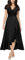 MIUSOL Women's Elegant V-Neck Lace Evening Formal Party Wedding Guest Long Dress (X-Large, Black)