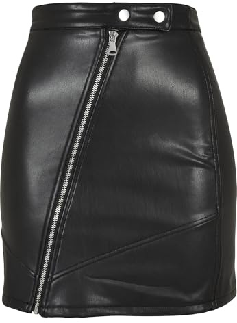 Urban Classics Falda de Piel sintética para Mujer Skirt, Negro, XS