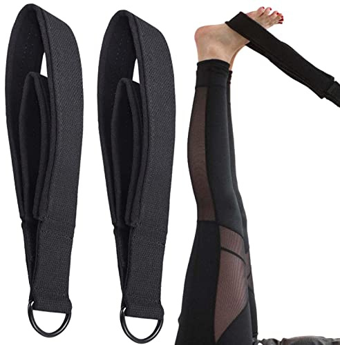 Fowybe Cinghie Pilates Doppio Anello - 2 pz/Set Cinturino Resistente e Perfettamente Cucito per Pilates Reformer, Manico Doppio Anello per Yoga