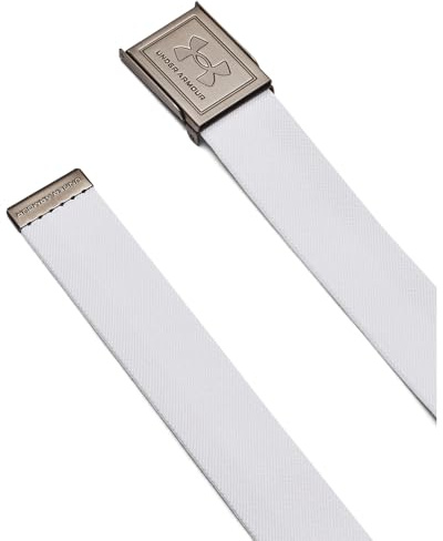 Under Armour Ceinture Sangle Stretch Hommes, ceinture homme à boucle automatique, ceinture réglable et réversible pour homme, White/Halo Gray/Silver, OSFM, White/Halo Gray/Silver, OSFM