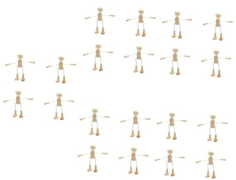 LALAFINA 20 Stück Diy Holzpuppen Unvollendete Marionetten Holzspielzeug Kreative Bastelsets Für Kinder Praxisfördernd Und Individualisierbar